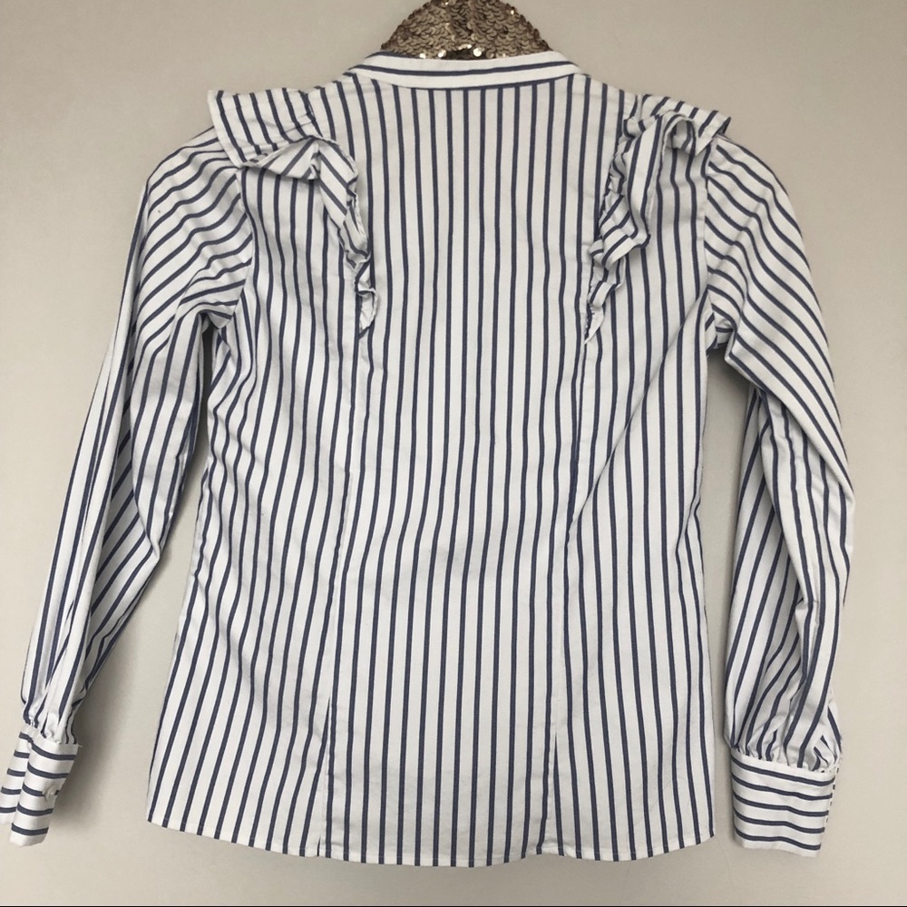 Banana Republic Riley Stripe Ruffle Front Shirt - Picture 8 of 8
